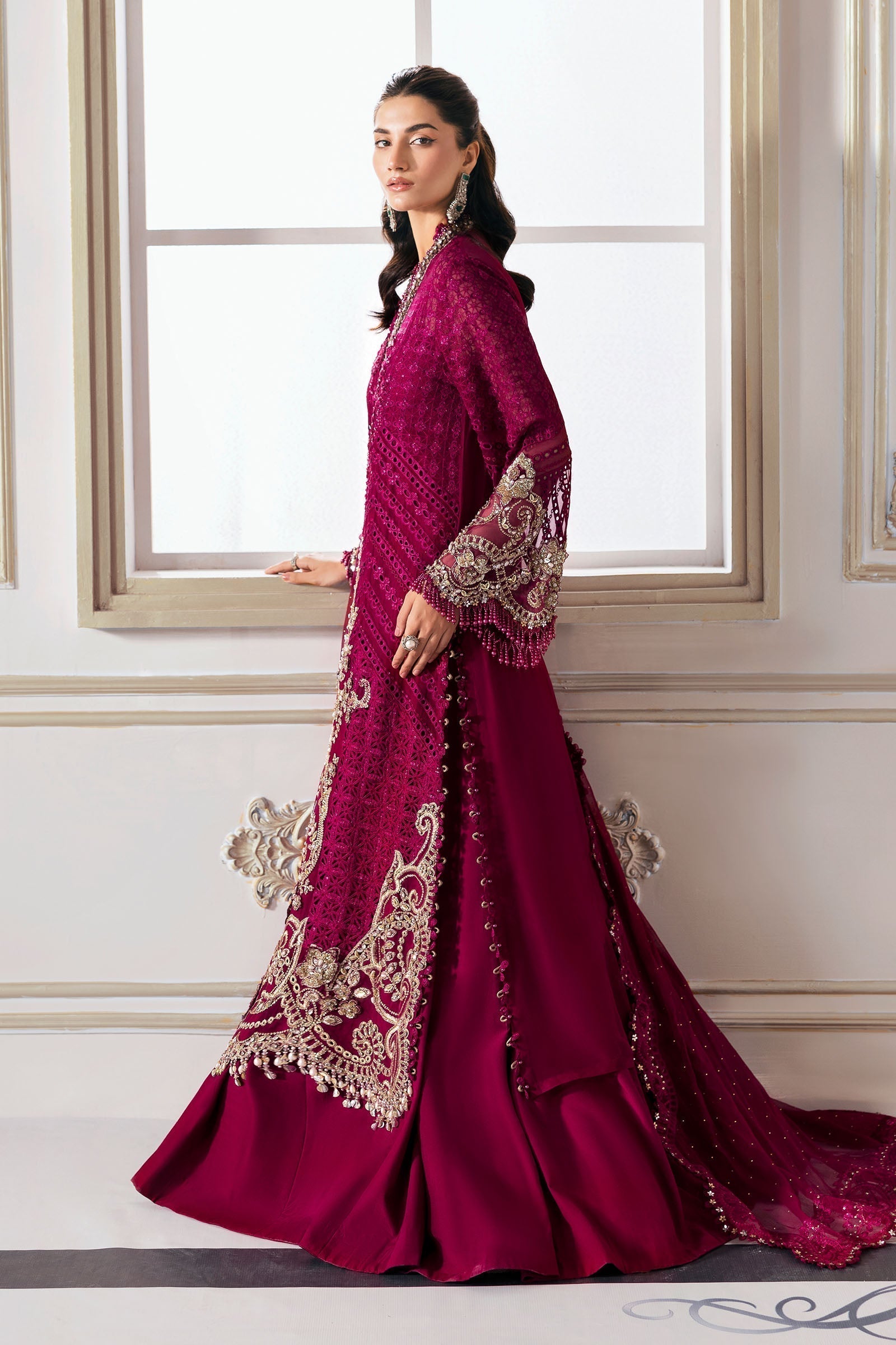 3 Piece Embroidered Chiffon Suit | BD-3003