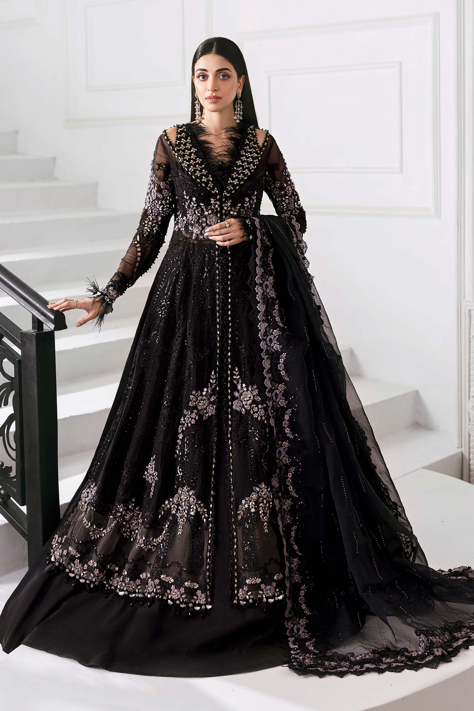 3 Piece Embroidered Organza Suit | BD-3004