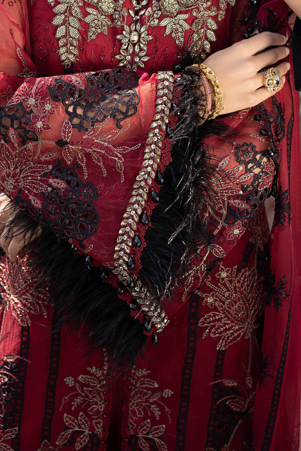 3 Piece Embroidered Organza Suit