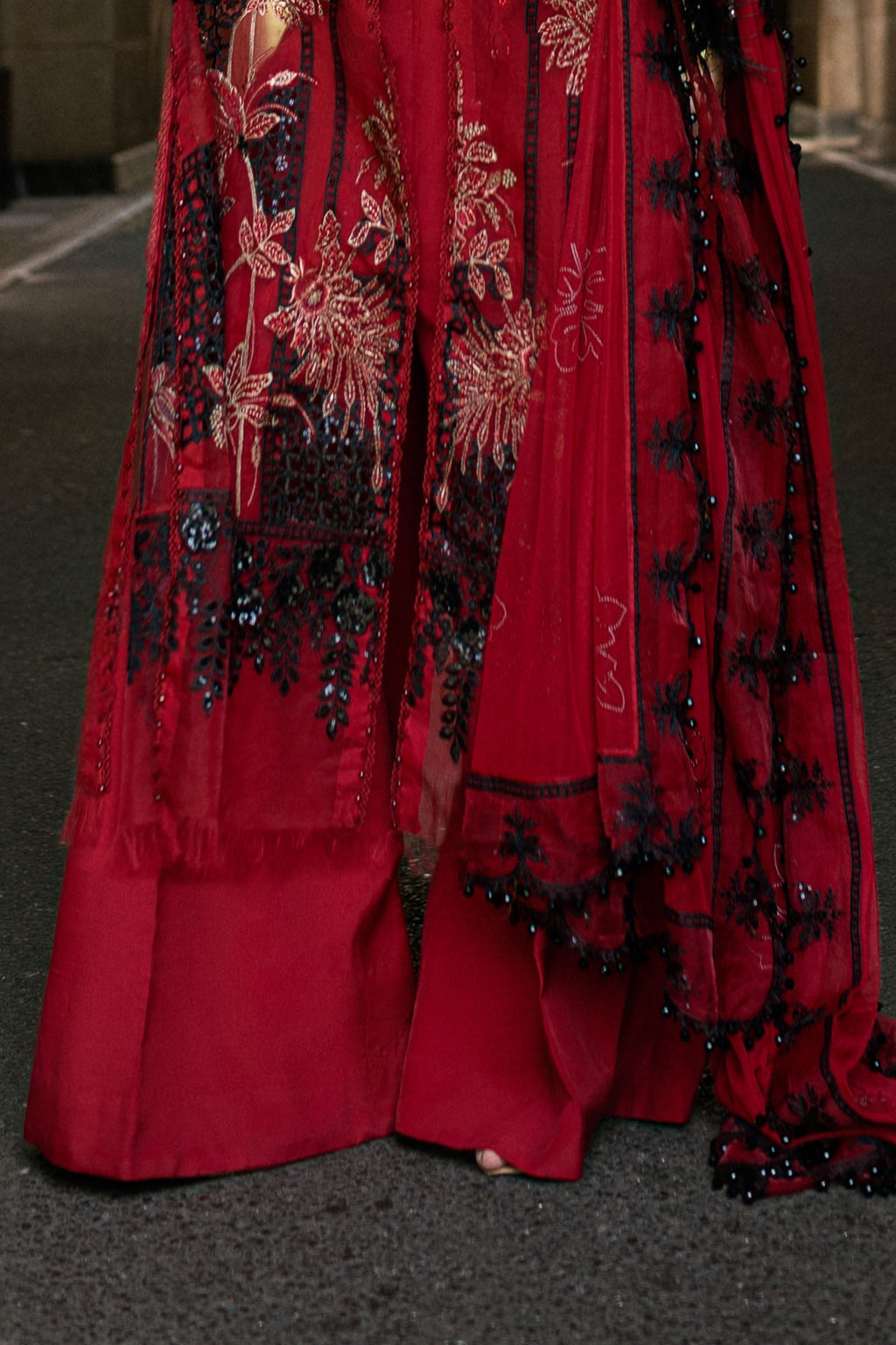 3 Piece Embroidered Organza Suit