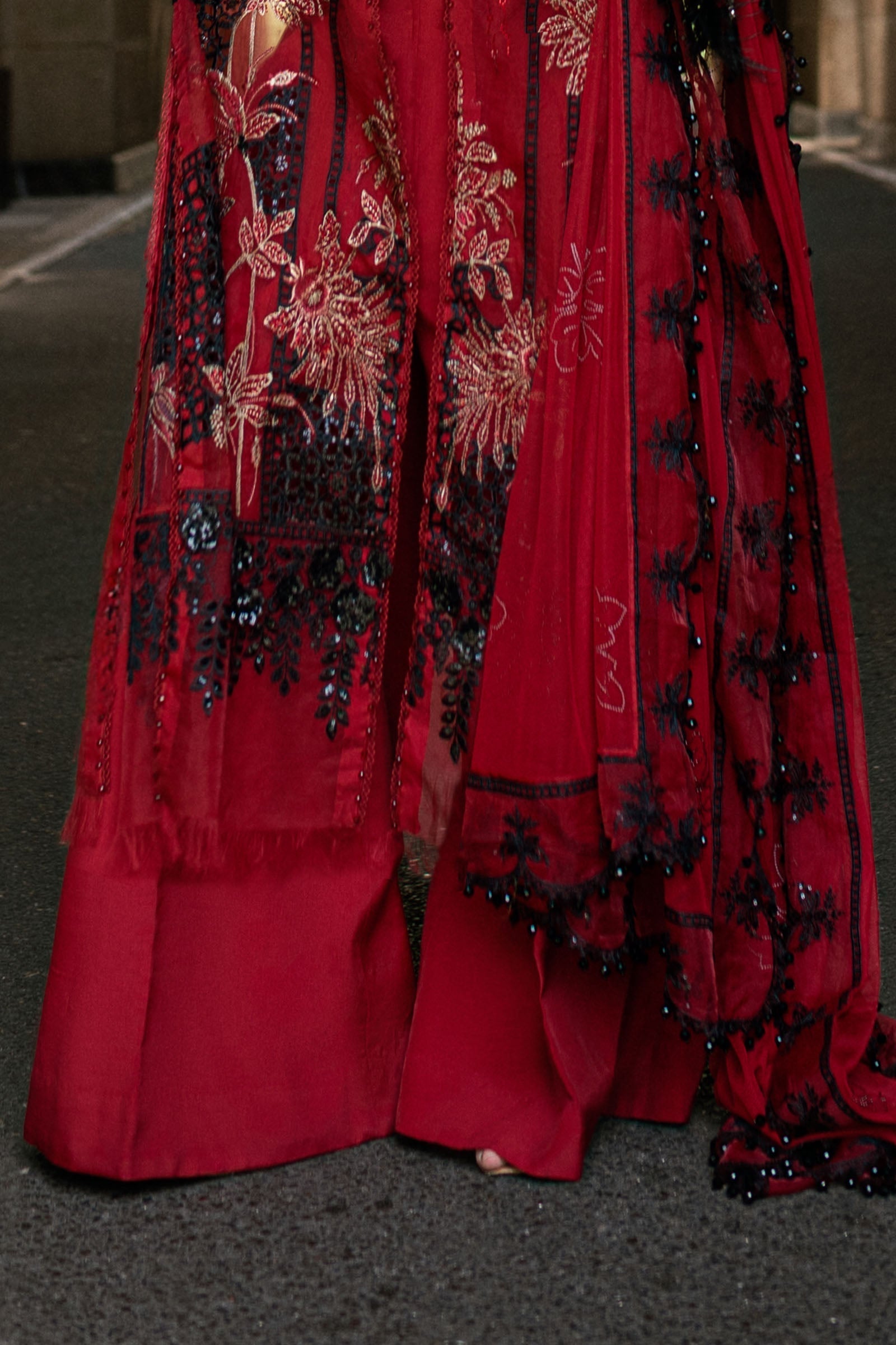 3 Piece Embroidered Organza Suit