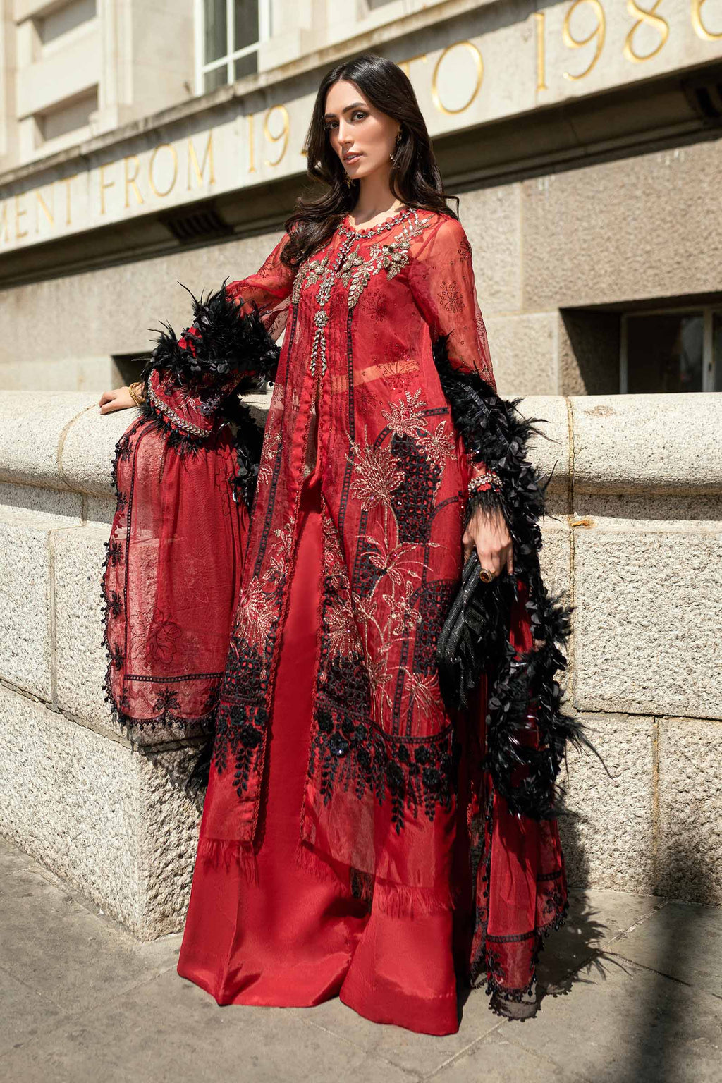 3 Piece Embroidered Organza Suit