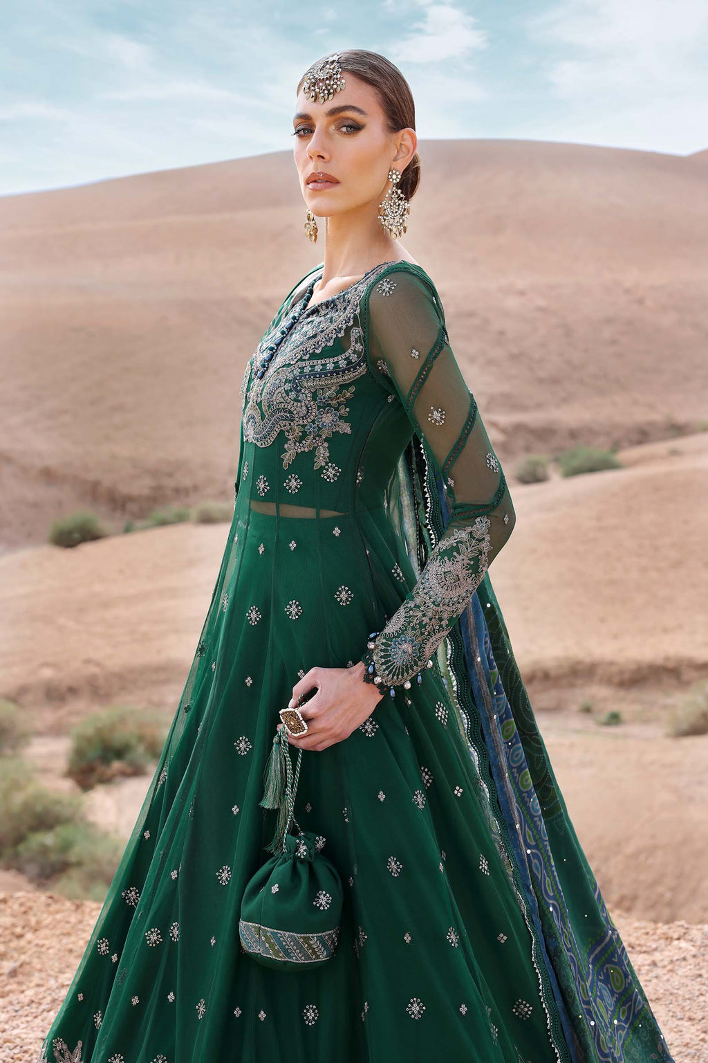 3 Piece Embroidered Net Suit