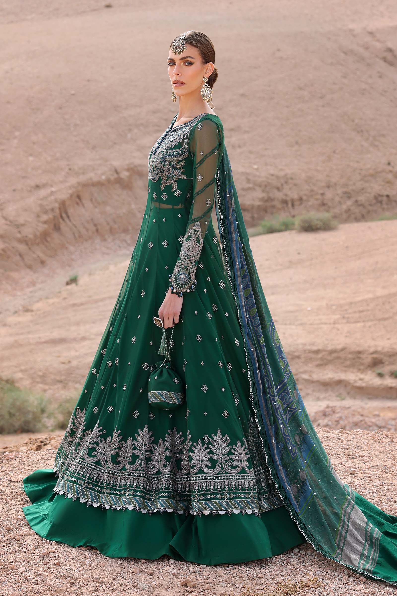 3 Piece Embroidered Net Suit