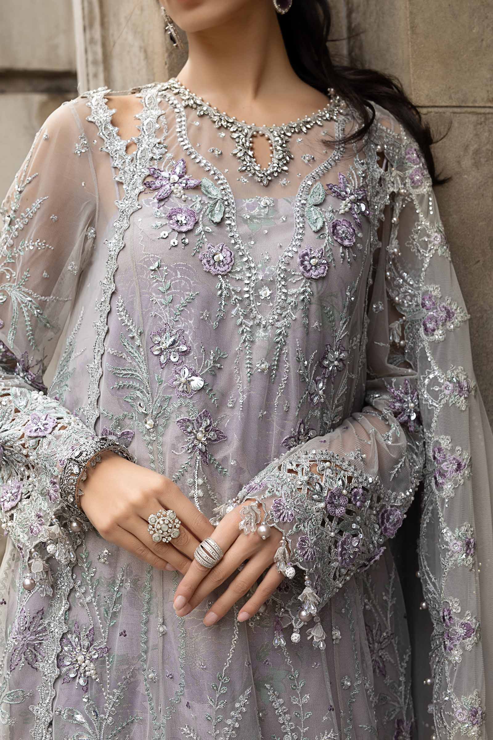 3 Piece Embroidered Net Suit