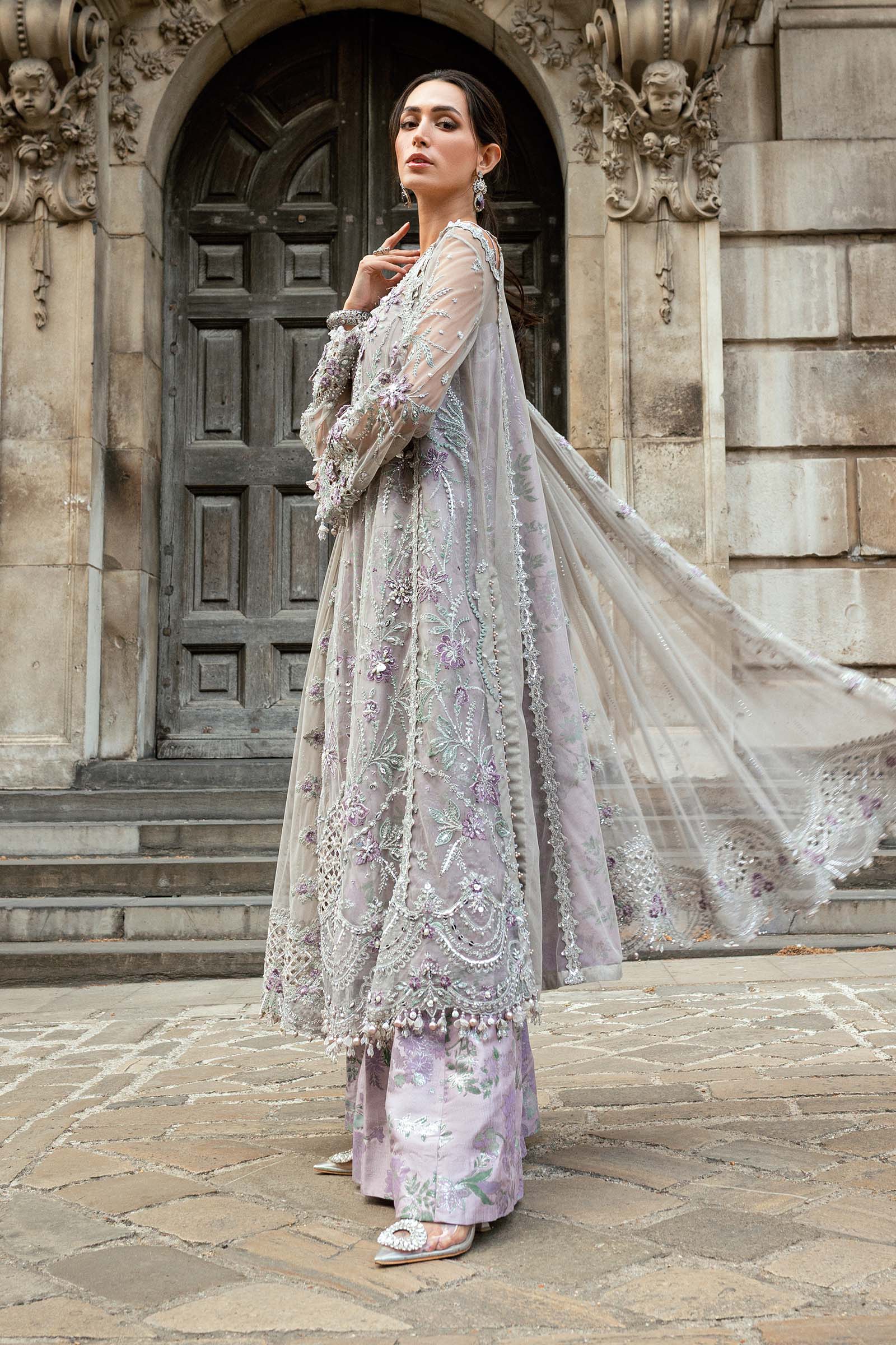 3 Piece Embroidered Net Suit